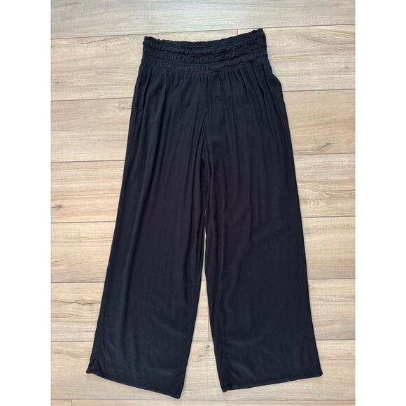 Forever 21 Pants - Forever 21 Long Woven Black Pants L Large Loose Wide Leg Women’s Elastic Band